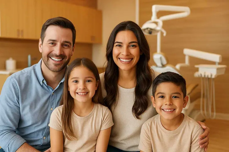 Family smiling together