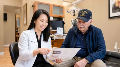 Veteran receiving welcoming dental care