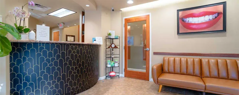 Reception and waiting area inside Carabelli Dental